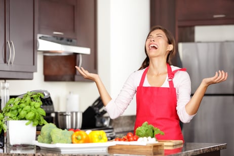 Woman Screaming in Kitchen